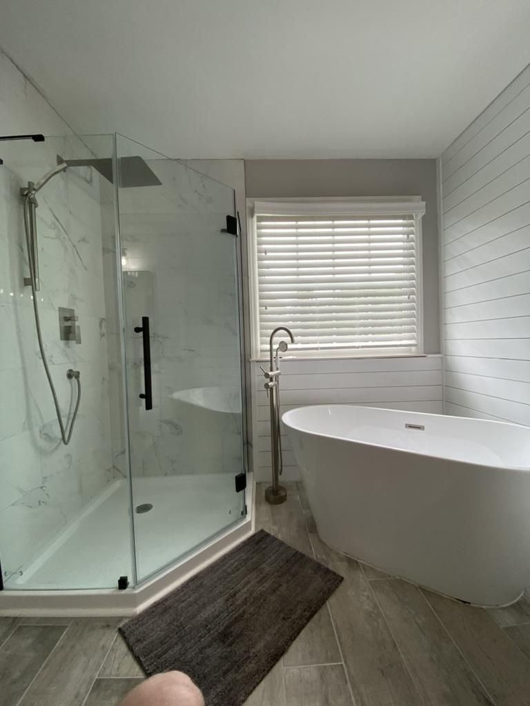 After: primary bath remodel in Greensboro