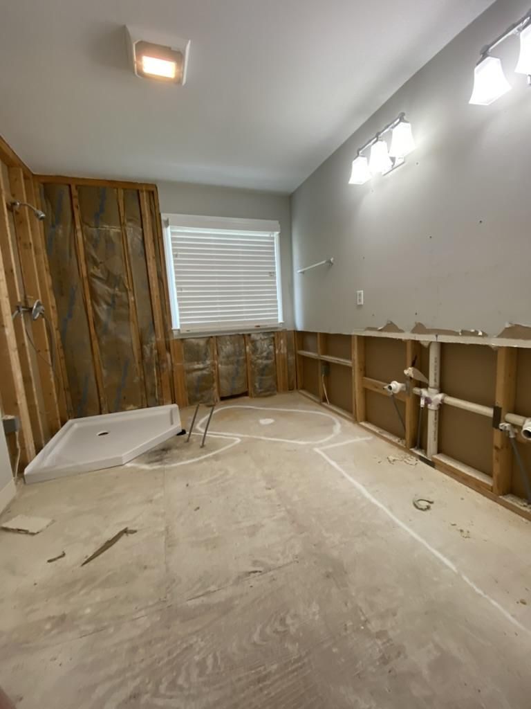 During: primary bath remodel in Greensboro