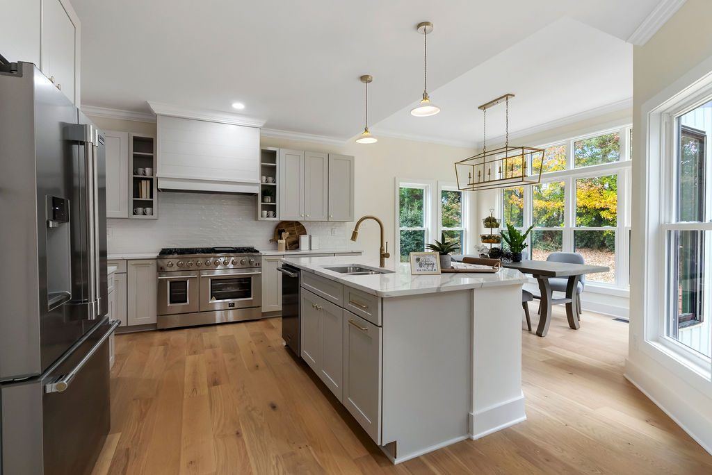 Finished kitchen from a whole-home renovation in Winston-Salem